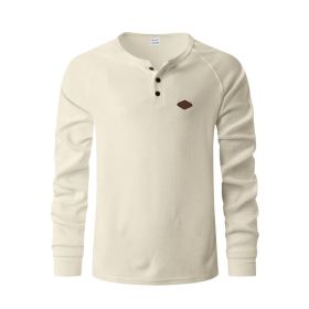 Waffle Buckle Quick-drying Raglan Henry Long Sleeve (Option: Apricot-S)
