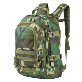Military Outdoor Backpack Expandable Backpack Tactical Daypack With Waist Strap for Hiking Hunting Outdoor (Color: Woodland)