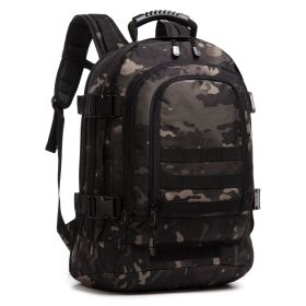 Military Bug Out Bag Expandable Backpack Tactical Daypack With Waist Strap for Outdoor Hiking Hunting (Color: BLACK Camo)