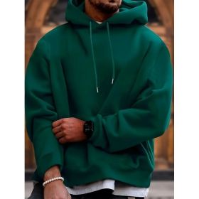 Men's Solid Color Hooded Jumper (Option: Green-M)