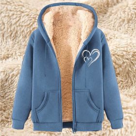 Sweater Men's Fleece-lined Thickened Men's Winter Lambskin (Option: 17 Light Blue-M)