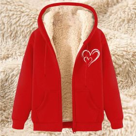 Sweater Men's Fleece-lined Thickened Men's Winter Lambskin (Option: 17 Red-M)