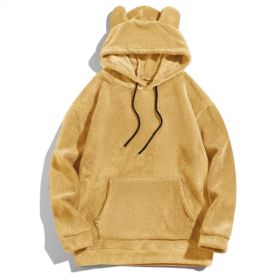 Men's Casual Cool Fashion Sweater Coral Fleece Jacket (Option: Beige-XL)