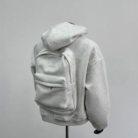 Back Schoolbag Design Men's Coat Flower Gray (Option: Light Gray-4XL)